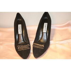 8.5 VINTAGE BLACK HEELS,vintage heels women,vintage heels,elegant vintage heels